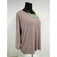 Tunika Bella luźna oversize ze srebrnymi wstawkami - beige